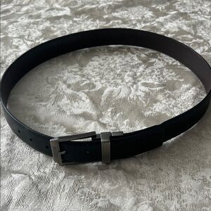 Kenneth Cole Reaction Belt Black Textured Size 36 Bonded Leather